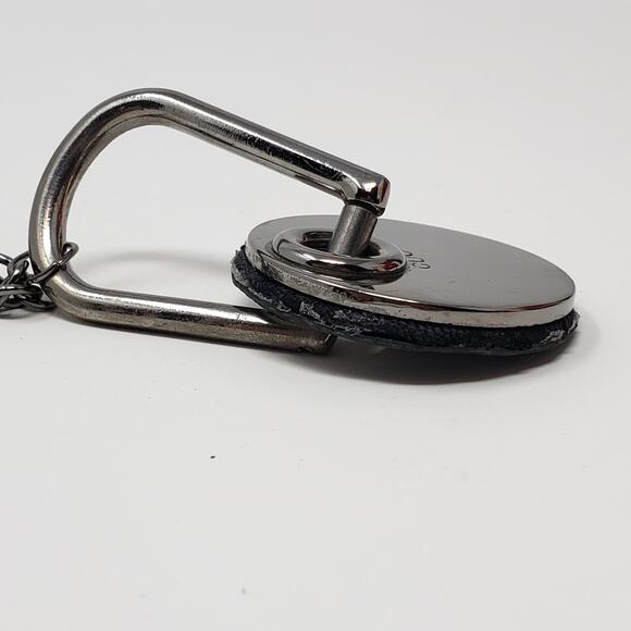 Gucci Black Chrome + Black Leather Repurposed Handcrafted Keychain - Picture 6 of 13